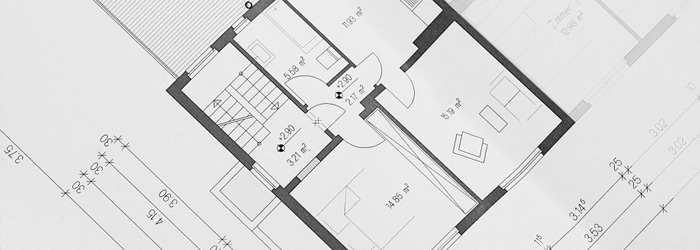 Grundriss einer Wohnung weiß und schwarz